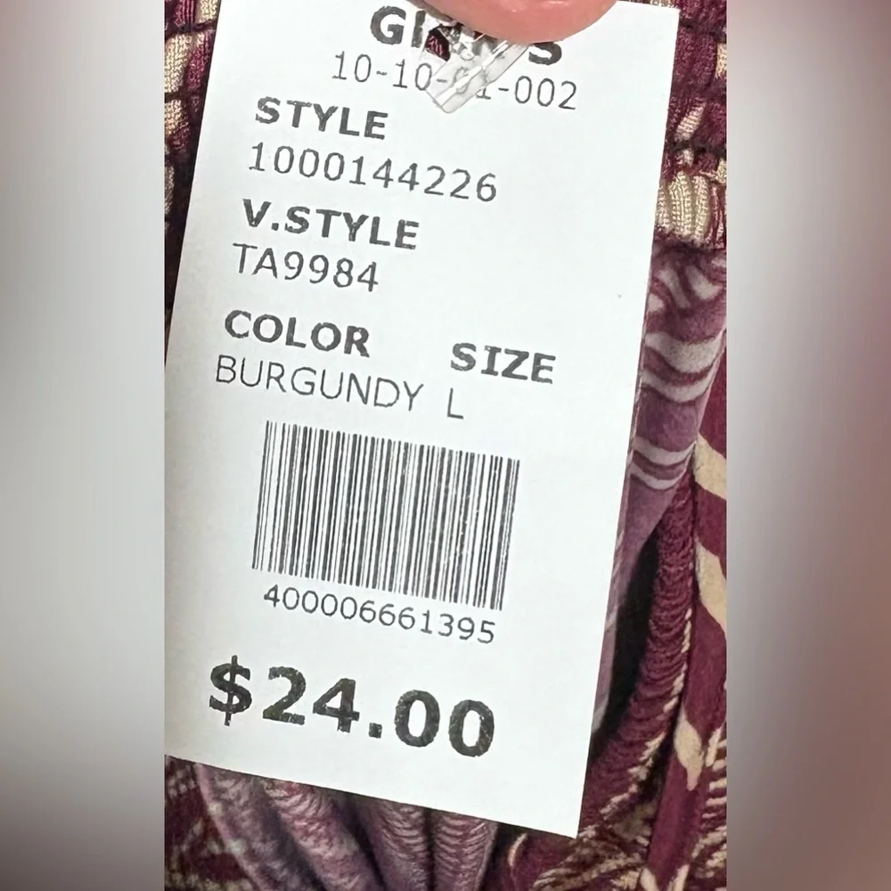 Mine Tribal Print Off-Shoulder Blouse - Burgundy and Cream